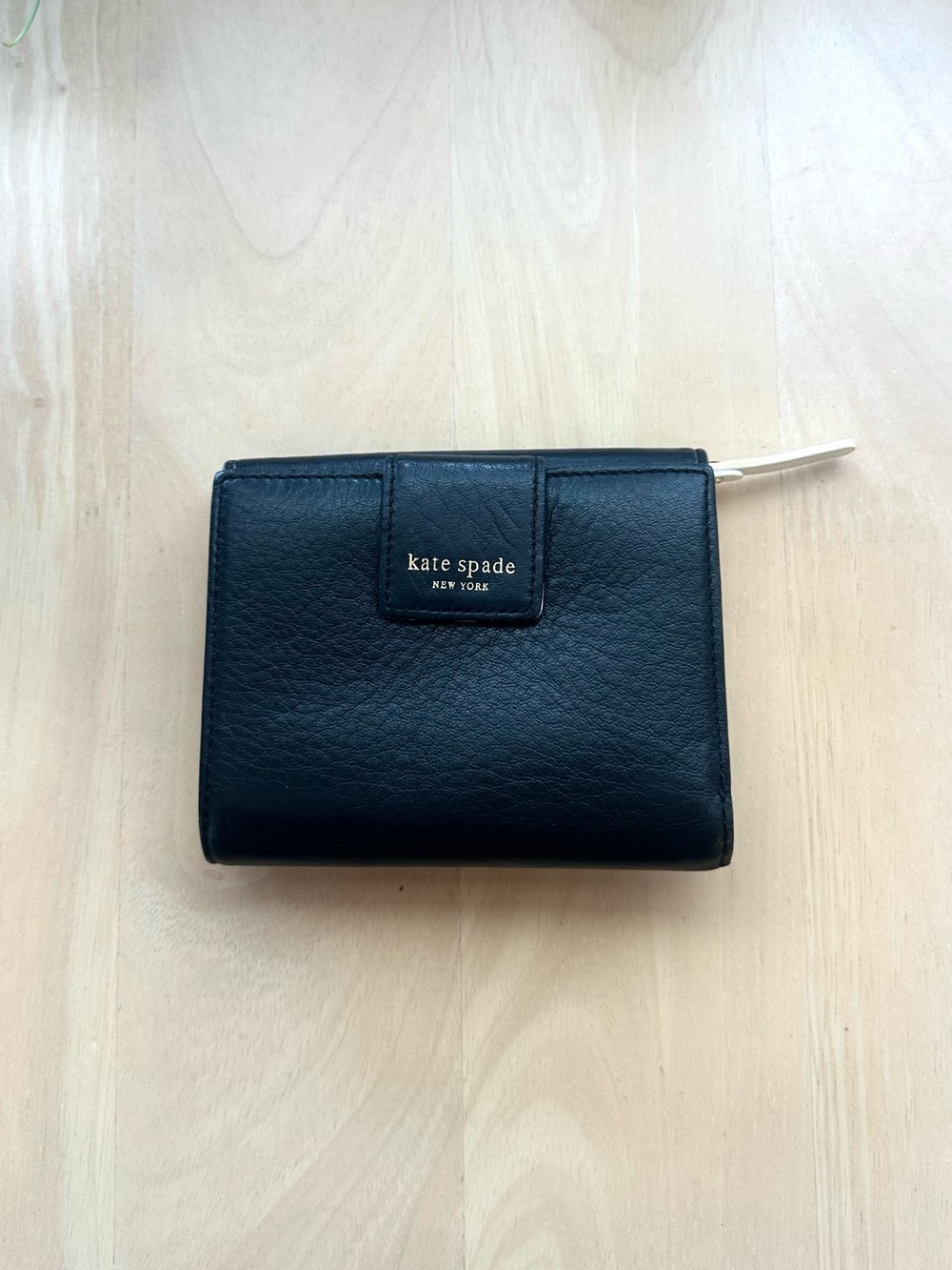Kate Spade Tri-Fold Pebble Leather Turnlock Small Wallet